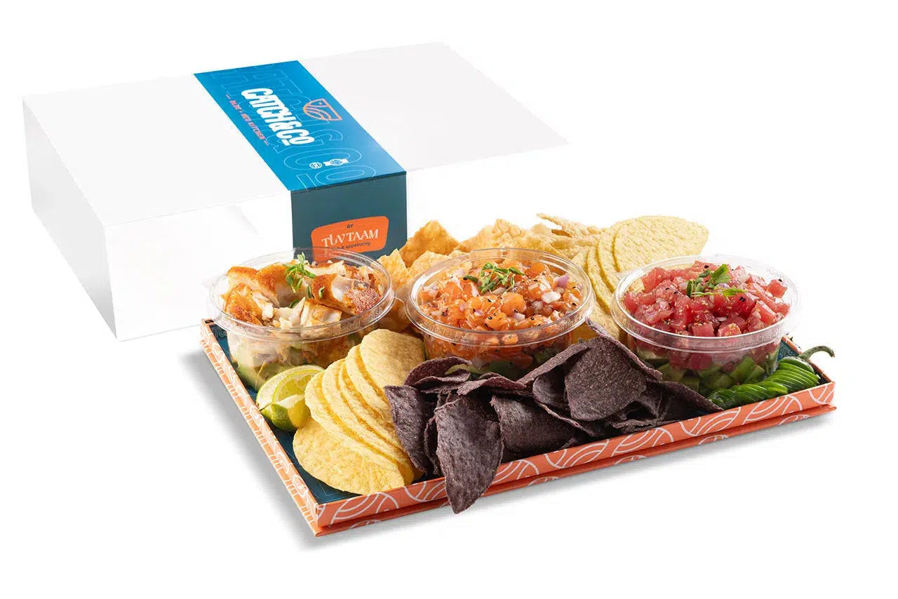 Ceviche Tartar Guacamole Snack Platter